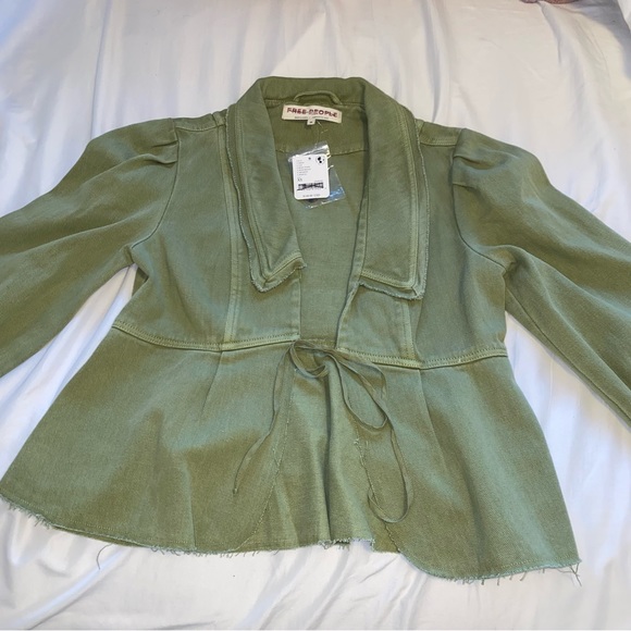 NWT Free People Katrina Bed Jacket in Olive Green - Picture 4 of 6